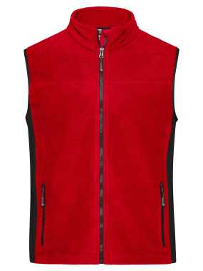 Pánska pracovná vesta(JN Mens Workwear Fleece Vest) > červená / čierna > 2XL