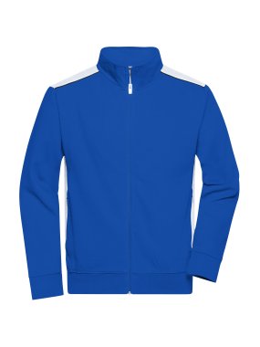 Pánska pracovná mikina(JN Mens Workwear Sweat Jacket-Level 2)>modrá (royal) / biela>5XL