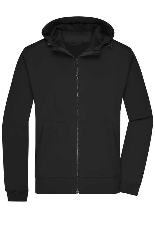 Pánska bunda (JN Mens Hooded Softshell Jacket) > čierna / čierna > 3XL