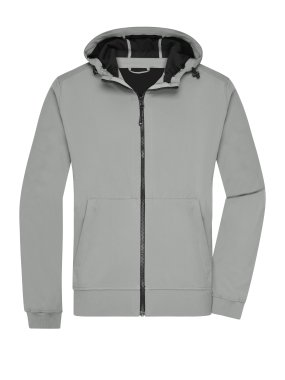 Pánska bunda (JN Mens Hooded Softshell Jacket) > šedá (light) / čierna > L