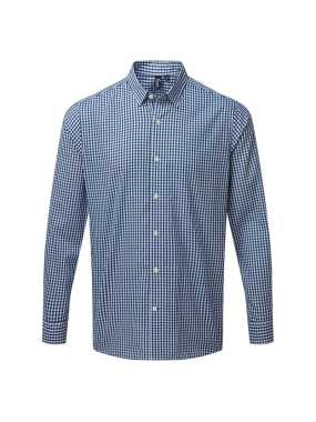 Pánska košeľa (Premier 'MAXTON' CHECK MEN'S LONG SLEEVE SHIRT)>modrá (navy) / biela>2XL