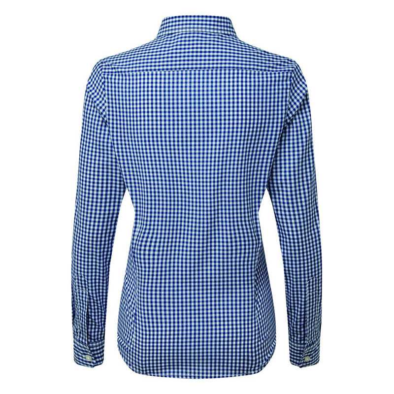 Dámska košeľa (Premier 'MAXTON' CHECK WOMEN'S LONG SLEEVE SHIRT)>modrá (navy) / biela>M