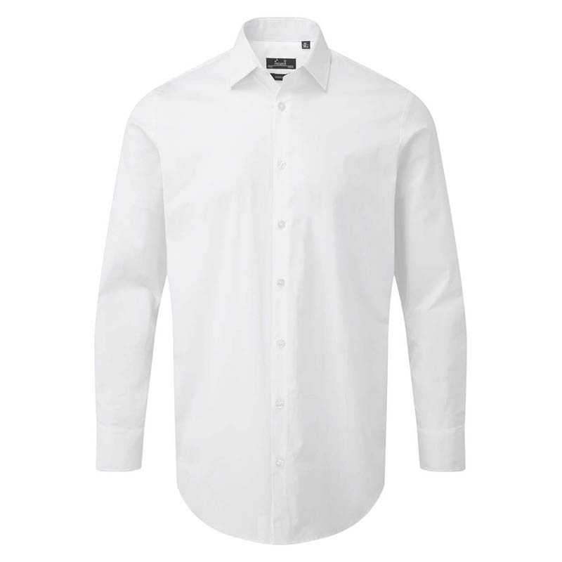 Pánska košeľa (Premier MEN’S STRETCH FIT POPLIN LONG SLEEVE COTTON SHIRT) > biela > XS