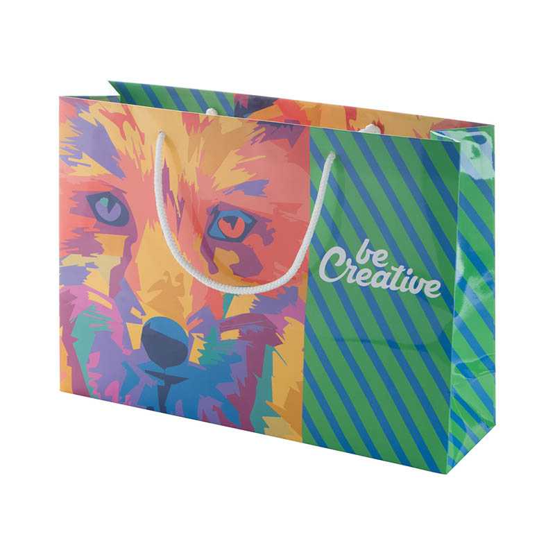 | Horizontálna papierová nákupná taška na zákazku > farebná
