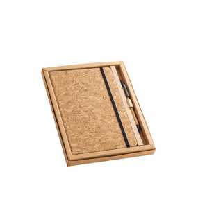 Poznámkový blok s guľôčkovým perom > prírodná