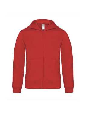 Detská mikina (B&C HOODED FULL ZIP/KIDS) > červená > 3/4