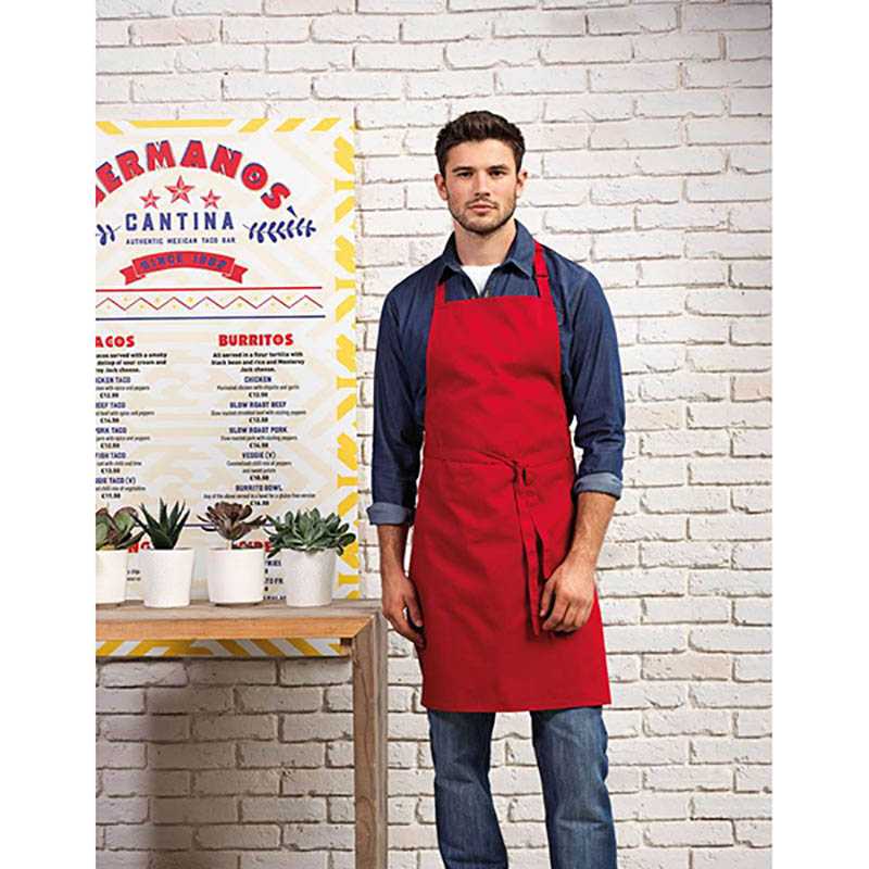 Unisex zástera (PREMIER COLOURS BIB APRON) > červená