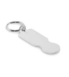 Prívesok na kľúče so žetónom do košíka > strieborná