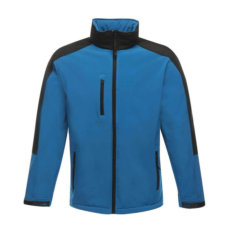 Pánska bunda(REGATTA HYDROFORCE-3-LAYER MEMBRANE HOODED SOFTSHELL)>modrá(oxford)/čierna>XL