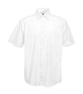 Pánska košeľa (FRUIT OF THE LOOM Short Sleeve Poplin Sh) > biela > S