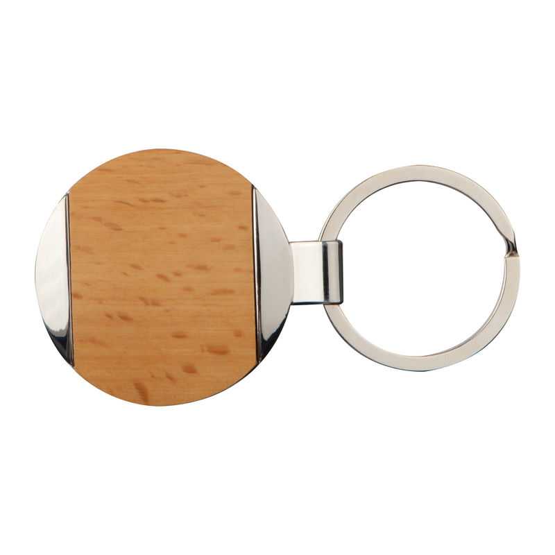 Dreveno-kovová kľúčenka Langhaus > hnedá