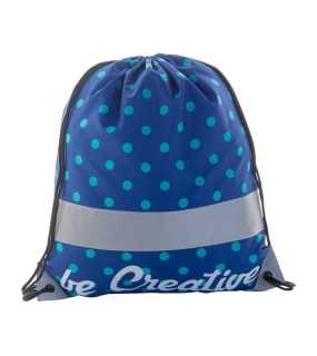 Reflexná taška na šnúrku na zákazku > strieborná / biela