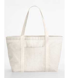 Nákupná taška z bavlny (WM Striped Organic Cotton Shopper) > šedá (stripe)