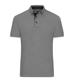 Pánska polokošeľa (JN Men's Plain Polo) > šedá (light melange) / čierna > L