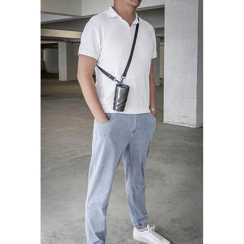 Termopohár z recyklovaného nerezu 400 ml > šedá (gun metal)