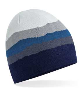 Unisex čiapka (Beechfield Mountain Peaks Pull-On Beanie) > modrá / sivá (rocky peaks)