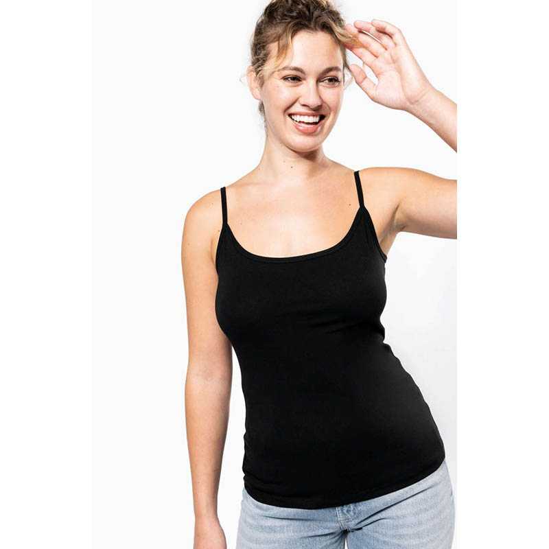 Dámske tielko (Kariban LADIES' STRAPPY TANK TOP) > čierna > M