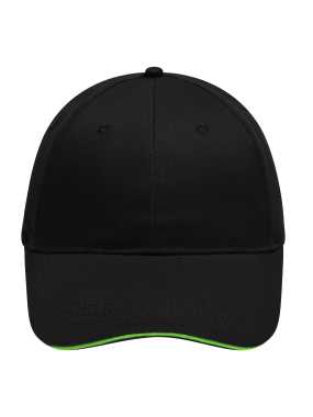 Šiltovka(MB 6 Panel Brushed Sandwich Cap) > čierna / zelená (lime)