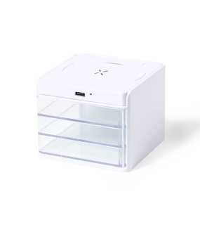 Organizér s bezdrôtovou nabíjačkou > biela