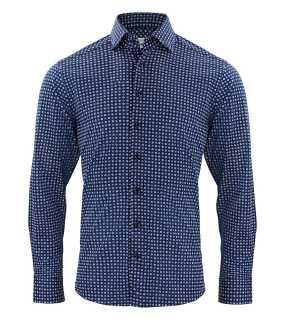 Pánska košeľa (James Harvest INDIGO BOW 131 REGULAR FIT) > modrá (print) > L