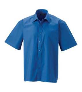 Pánska košeľa(Short Sleeve Pure Cotton Easy Care Poplin RUSSELL)>modrá (aztec)>3XL
