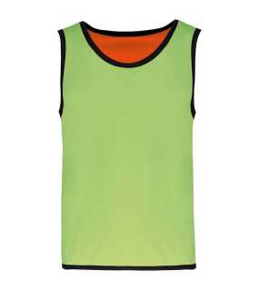Detská vesta(Proact KID'S REVERSIBLE RUGBY BIB)>zelená(lime)/oranžová(spicy)>10/14
