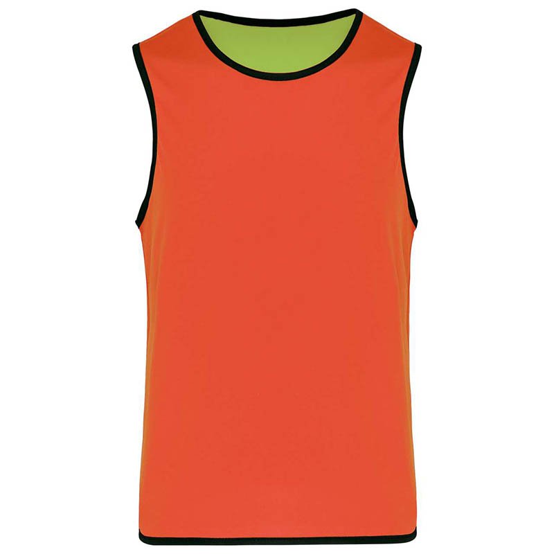 Detská športová vesta(Proact KID'S REVERSIBLE RUGBY BIB)>zelená(lime)/oranžová(spicy)>6/10