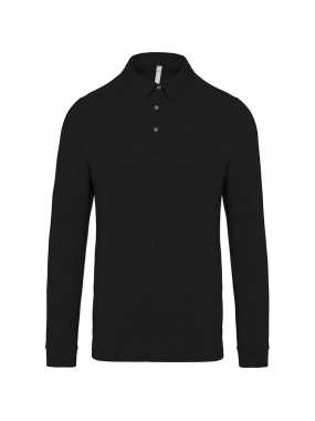 Pánska polokošeľa (Kariban MEN'S LONG SLEEVE JERSEY POLO SHIRT) > čierna > S