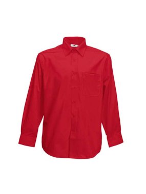 Pánska košeľa (FRUIT OF THE LOOM Long Sleeve Poplin Shirt ) > červená > XL