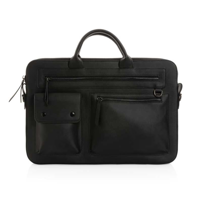 Taška na 14" notebook Swiss Peak z GRS recykl. PU > čierna