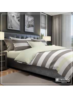 Postelné prádlo(Bed Set Stripe Double beds)>hnedá(taupe)/béžová(cream)>260x220cm+30cm