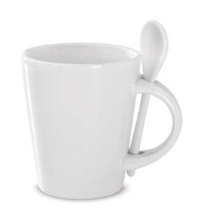 Hrnček s lyžičkou > biela