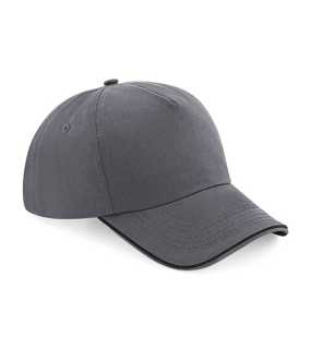 5 panelová unisex šiltovka(BF Authentic 5 Panel Cap - Piped Peak)>šedá(graphite)/čierna
