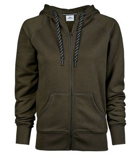 Dámska mikina (Tee Jays Womens Fashion Full Zip Hood) > zelená (dark olive) > M