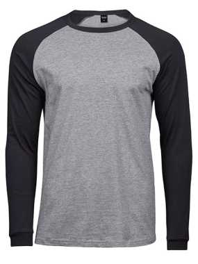 Unisex tričko (Tee Jays Mens Baseball Tee) > šedá (heather) / čierna > L