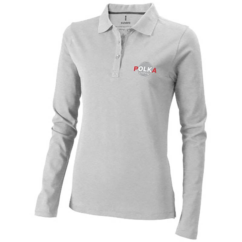Dámska polokošeľa (Oakville Ladies long sleeve Polo Elevate) > šedá (melange) > L