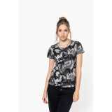Dámske tričko (KARIBAN LADIES' SHORT-SLEEVED CAMO T-SHIRT)>zelená (olive camouflage)>3XL