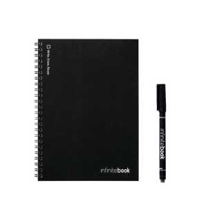 Infinitebook s ohybným obalom a 15 riadkovanými stranami na tabuľu > čierna