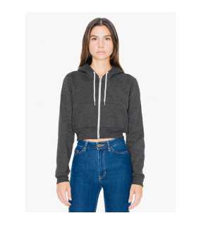 Dámska mikina (AA WOMEN'S FLEX FLEECE CROPPED ZIP HOODED SWEATSHIRT)>šedá (dark heather)>M