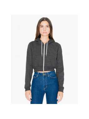 Dámska mikina (AA WOMEN'S FLEX FLEECE CROPPED ZIP HOODED SWEATSHIRT)>šedá (dark heather)>M