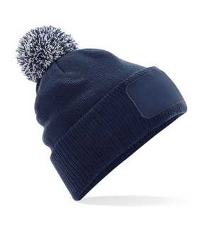 Unisex čiapka (Beechfield Snowstar Patch Beanie) > modrá / šedá (french navy / light grey)