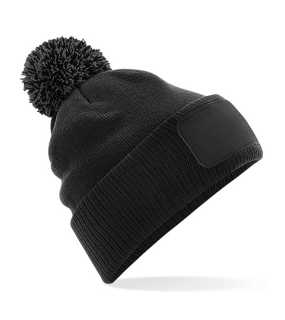 Unisex čiapka (Beechfield Snowstar Patch Beanie) > čierna / šedá (graphite)