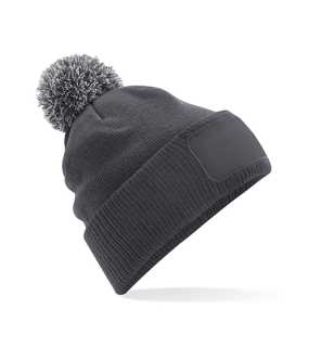 Unisex čiapka (Beechfield Snowstar Patch Beanie) > šedá (graphite) / šedá (light)