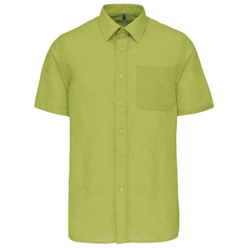 Pánska košeľa (KARIBAN ACE MENS SHORT SLEEVE POPLIN SHIRT)>zelená (burnt lime)>L