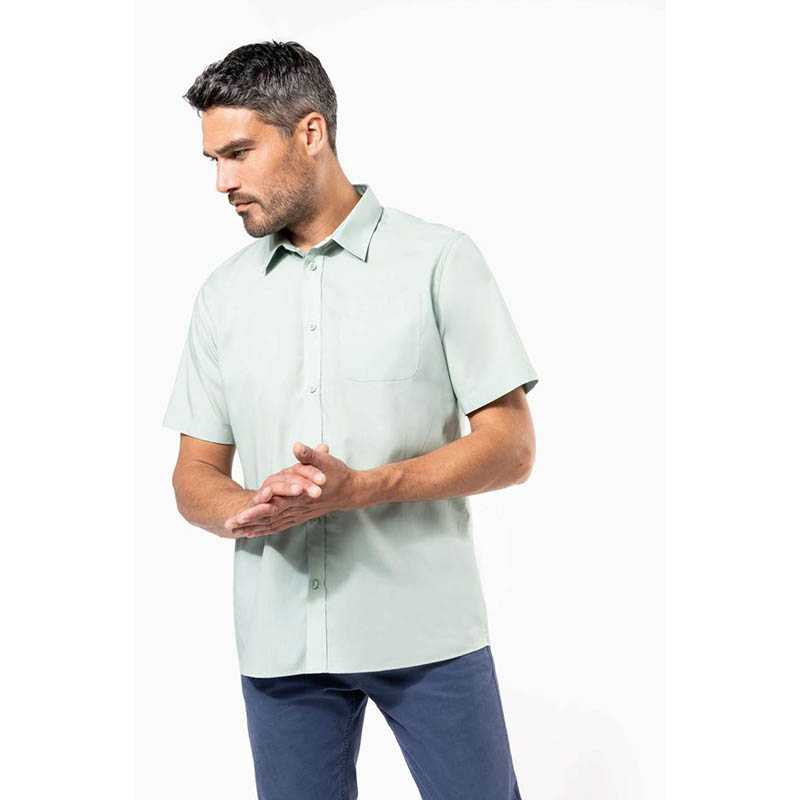 Pánska košeľa (KARIBAN ACE MENS SHORT SLEEVE POPLIN SHIRT) > biela > L