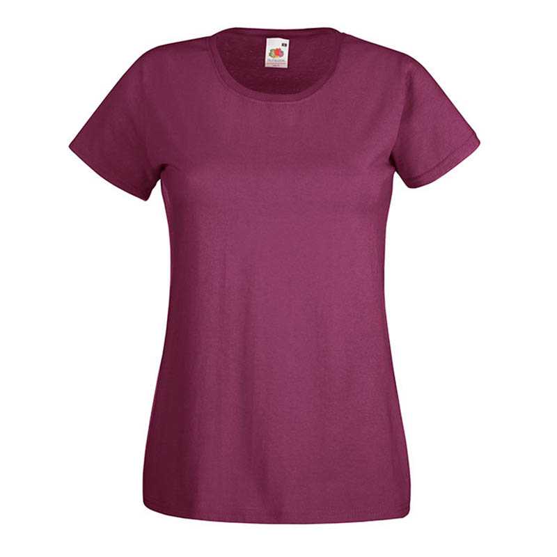 Dámske tričko (FRUIT OF THE LOOM Lady-Fit Valueweight T) > bordová > S