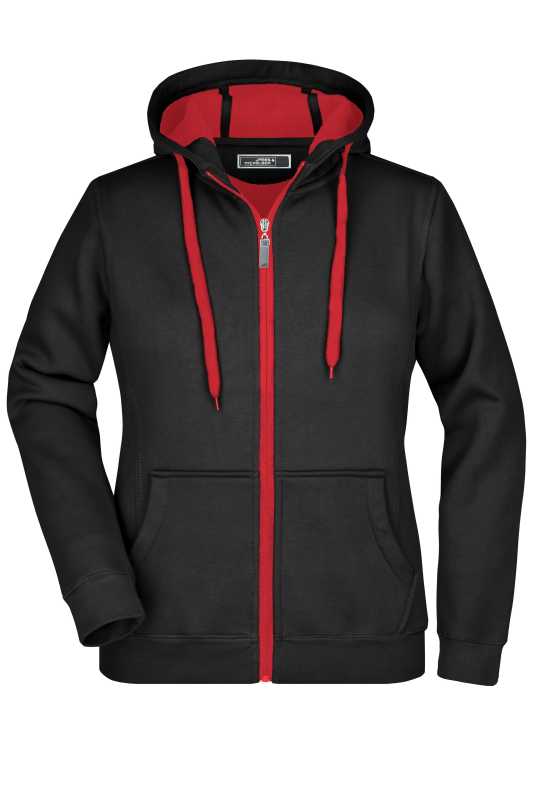 Dámska mikina (JN Ladies' Doubleface Jacket) > čierna / červená > L