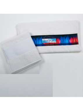 Uterák so sublimačnou bordúrou (Olima OLIMA TOWEL WITH SUBLIMATION BORDURE) > biela>70X140