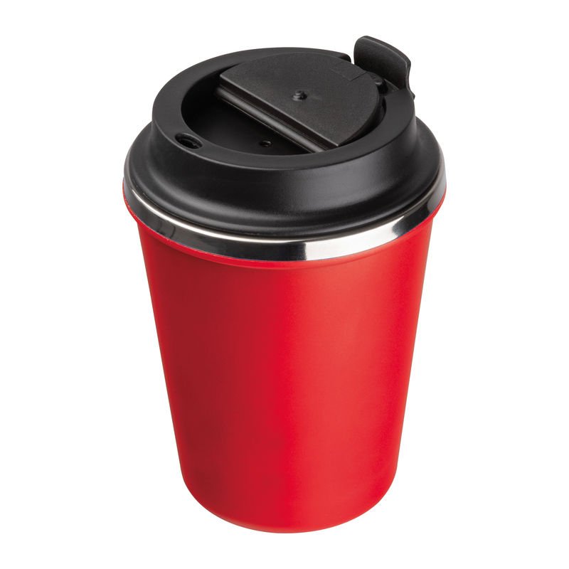 Dvojstenný pohár z nerezovej ocele, 350 ml > červená