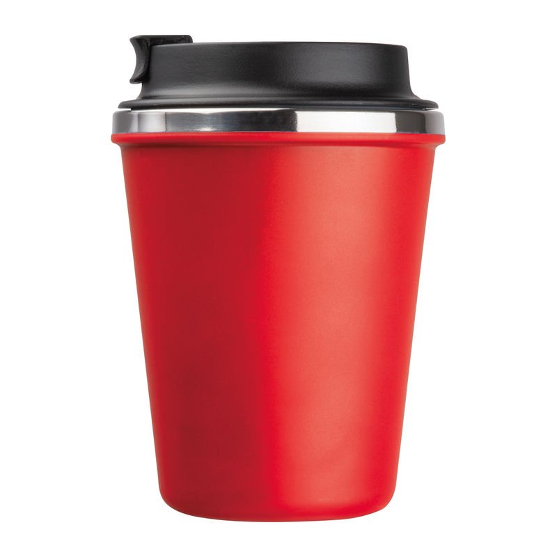 Dvojstenný pohár z nerezovej ocele, 350 ml > červená